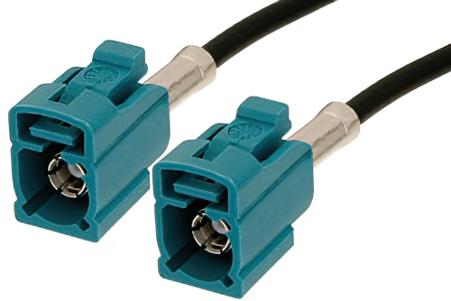Water Blue FAKRA Jack to FAKRA Jack Cable 60 Inch Length Using RG174 Coax