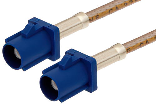 Blue FAKRA Plug to FAKRA Plug Cable Using RG316 Coax