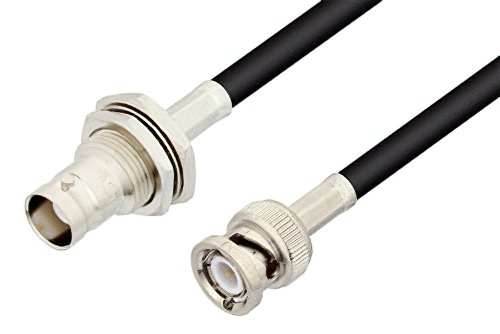 BNC Male to BNC Female Bulkhead Cable Using PE-C195 Coax
