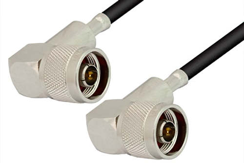 N Male Right Angle to N Male Right Angle Cable Using RG223 Coax, RoHS