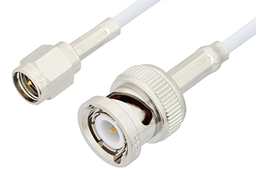 SMA Male to BNC Male Cable 60 Inch Length Using RG188 Coax, RoHS