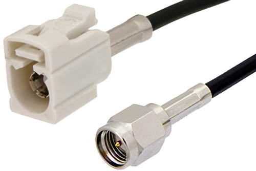 SMA Male to White FAKRA Jack Cable Using PE-C100-LSZH Coax