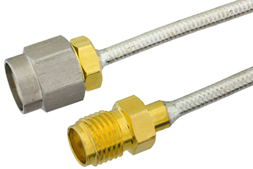 SMA Male to SMA Female Semi-Flexible Precision Cable Using PE-SR405FL Coax, RoHS