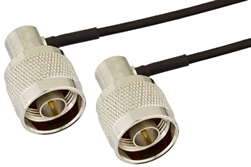 N Male Right Angle to N Male Right Angle Cable Using PE-SR405FLJ Coax