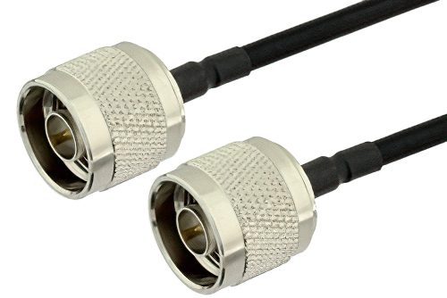 N Male to N Male Semi-Flexible Precision Cable Using PE-SR402FLJ Coax, RoHS