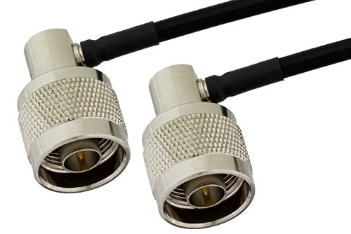 N Male Right Angle to N Male Right Angle Cable Using PE-SR402FLJ Coax