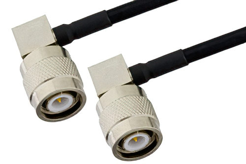 TNC Male Right Angle to TNC Male Right Angle Cable Using PE-SR402FLJ Coax