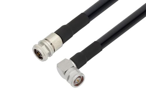 N Male To N Male Right Angle Low Loss Cable Using Lmr 600 Coax With Heatshrink 6802