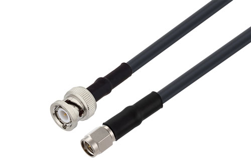 Sma Male To Bnc Male Low Loss Cable Using Lmr 195 Coax With Double Heatshrink 