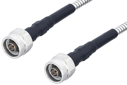 N Male to N Male Low Loss Cable Using PE-P142LL Coax with HeatShrink