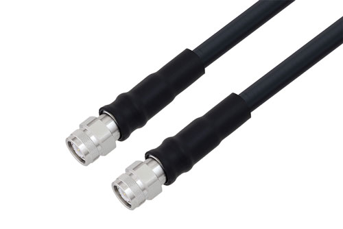 TNC Male to TNC Male Low Loss Cable Using LMR-400-UF Coax With Times Microwave Components with HeatShrink