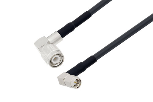 Tnc Male Right Angle To Sma Male Right Angle Low Loss Cable Using Lmr 195 Coax With Heatshrink 7302