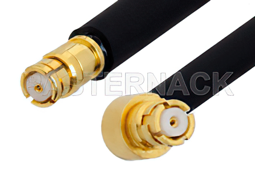 SMP Female to SMP Female Right Angle Cable Using PE-SR405FLJ Coax, RoHS