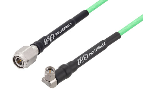 SMA Male Right Angle to TNC Male Low Loss Cable Using PE-P142LL Coax, RoHS