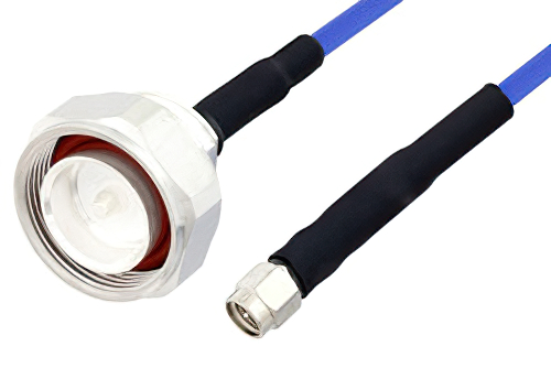 SMA Male to 7/16 DIN Male LSZH Jacketed Low PIM Cable Using SR402FLJ Low PIM Coax with HeatShrink, RoHS