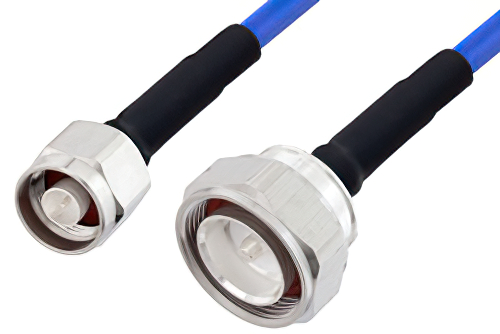 N Male to 7/16 DIN Male LSZH Jacketed Low PIM Cable Using SR401FLJ Low PIM Coax with HeatShrink, RoHS