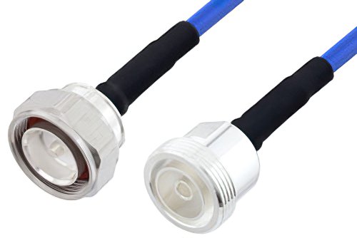 7/16 DIN Male to 7/16 DIN Female LSZH Jacketed Low PIM Cable Using SR401FLJ Low PIM Coax with HeatShrink, RoHS