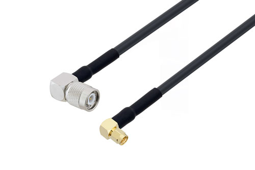 Sma Male Right Angle To Tnc Male Right Angle Low Loss Cable 24 Inch Length Using Lmr 240 Coax