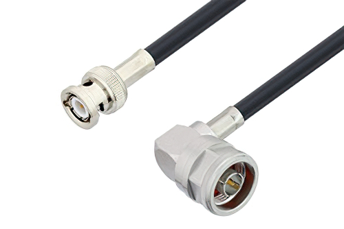 Bnc Male To N Male Right Angle Cable Using Lmr 240 Coax