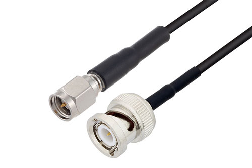 Bnc Male To Sma Male Low Loss Cable 200 Cm Length Using Lmr 100 Coax With Heatshrink 