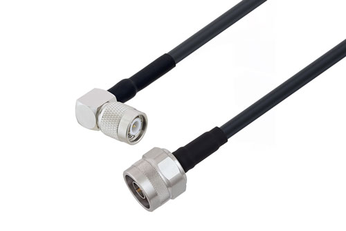 N Male To Tnc Male Right Angle Low Loss Cable 24 Inch Length Using Lmr 240 Coax 7314