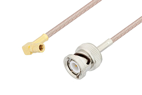 SSMB Plug Right Angle to BNC Male Cable Using RG316 Coax