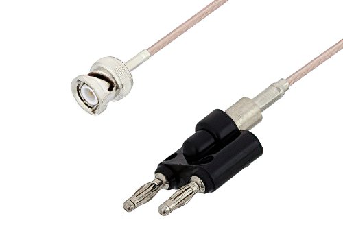 BNC Male to Banana Plugs Cable Using RG174 Coax, LF Solder