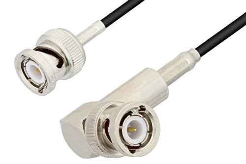 BNC Male to BNC Male Right Angle Cable Using RG174 Coax