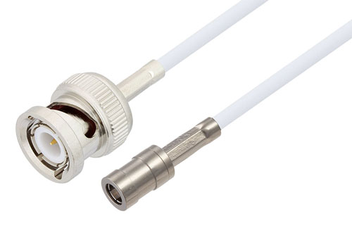 SMB Plug to BNC Male Cable Using RG188 Coax, LF Solder, RoHS