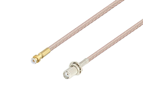 Snap-On MMBX Plug to SMA Female Bulkhead Cable Using RG316 Coax