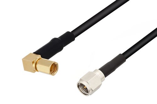 SMA Male to SSMC Plug Right Angle Low Loss Cable Using LMR-100 Coax