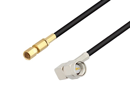 SMA Male Right Angle to SSMC Plug Low Loss Cable Using LMR-100 Coax