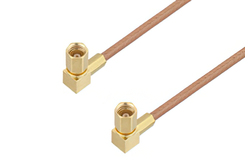 SSMC Plug Right Angle to SSMC Plug Right Angle Cable Using RG178 Coax