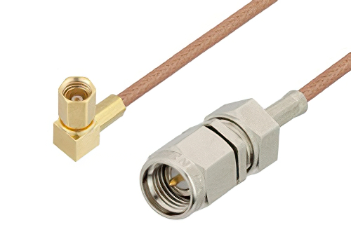 SMA Male to SSMC Plug Right Angle Cable Using RG178 Coax