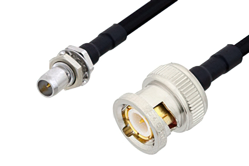 Slide-On BMA Plug Bulkhead to BNC Male Cable Using PE-SR402FLJ Coax