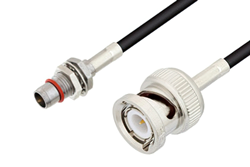 Slide-On BMA Plug Bulkhead to BNC Male Cable Using LMR-100 Coax