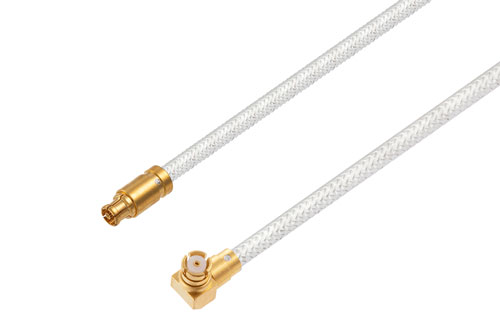 Mini Smp Female To Smp Female Right Angle Cable 12 Inch Length Using Pe Sr405fl Coax 0460