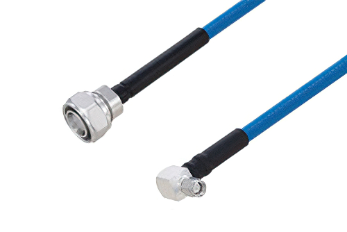 Plenum 4.3-10 Male to SMA Male Right Angle Low PIM Cable Using SPP-250-LLPL Coax Using Times Microwave Parts