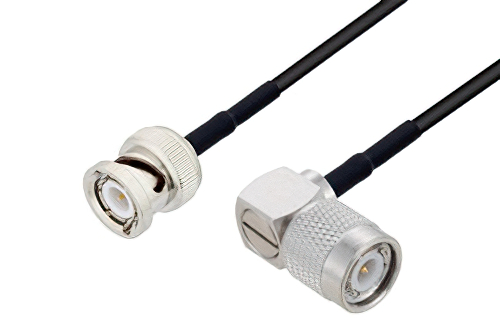 BNC Male to TNC Male Right Angle Low Loss Cable Using LMR-100 Coax