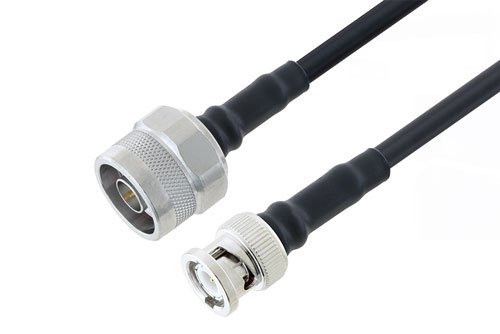 Fire Rated Bnc Male To N Male Low Loss Cable Using Lmr 200 Fr Coax With Times Microwave Components 