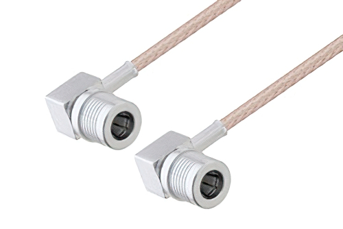 QMA Male Right Angle to QMA Male Right Angle Cable Using RG316 Coax