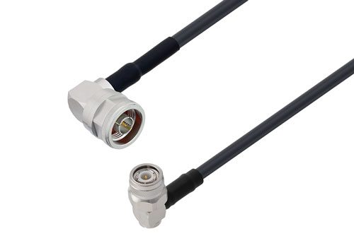 N Male Right Angle To Tnc Male Right Angle Low Loss Cable 24 Inch Length Using Lmr 240 Db Coax 1638