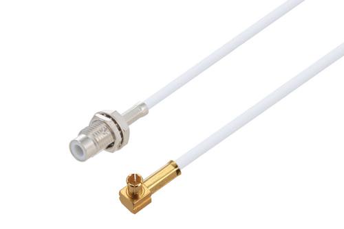 75 Ohm Push-On MCX Plug Right Angle to 75 Ohm SMC Jack Bulkhead Cable ...