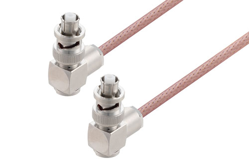 SHV Plug Right Angle to SHV Plug Right Angle Cable Using RG142 Coax