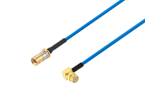 Mini SMP Male to SMP Female Right Angle VITA 67 Cable Using PE-P047HF Coax with HeatShrink
