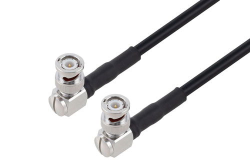 Bnc Male Right Angle To Bnc Male Right Angle Low Loss Cable 36 Inch Length Using Tcom 240 Coax