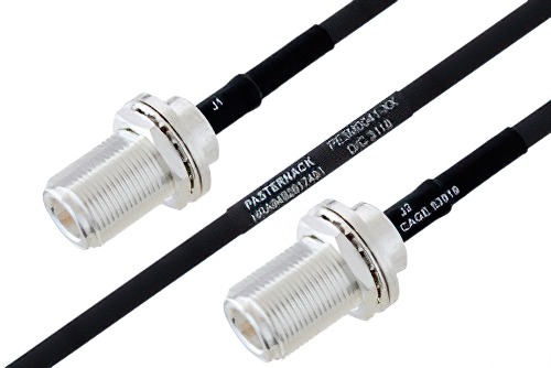 MIL-DTL-17 N Female Bulkhead to N Female Bulkhead Cable Using M17/84-RG223 Coax