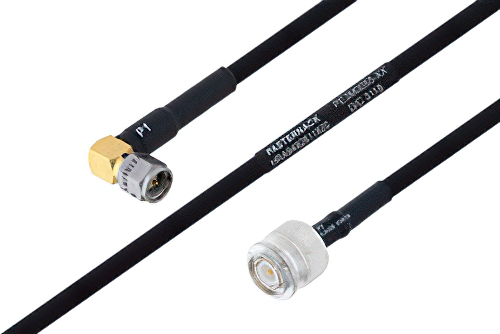 MIL-DTL-17 SMA Male Right Angle to TNC Male Cable Using M17/84-RG223 Coax