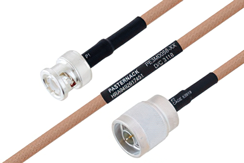 MIL-DTL-17 BNC Male to N Male Cable Using M17/128-RG400 Coax