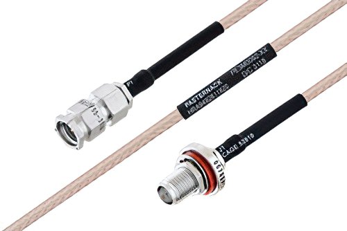 MIL-DTL-17 SMA Male to SMA Female Bulkhead Cable Using M17/113-RG316 Coax
